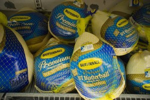 Butterball brand frozen Turkeys for sale in a supermarket in New York